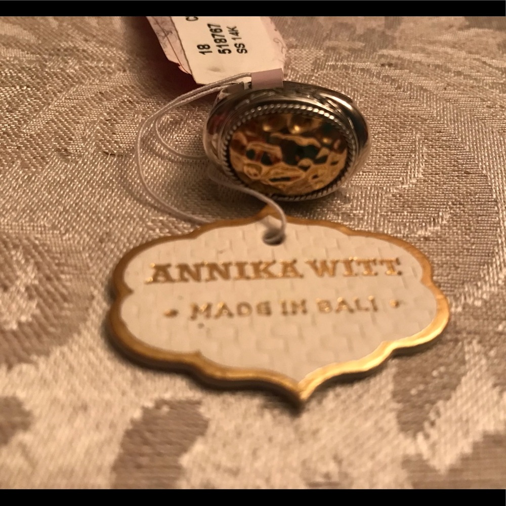 Annika Witt ring size 8 sterling silver & 14k gold
